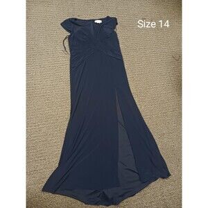 Ieena for Mac Duggal Navy Maxi Shift Dress